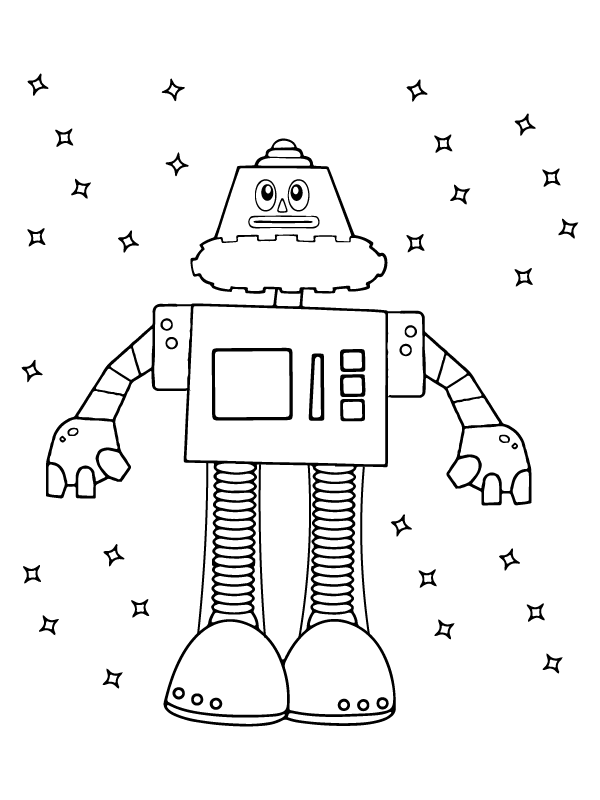 Print and Color Free Robot Sheet
