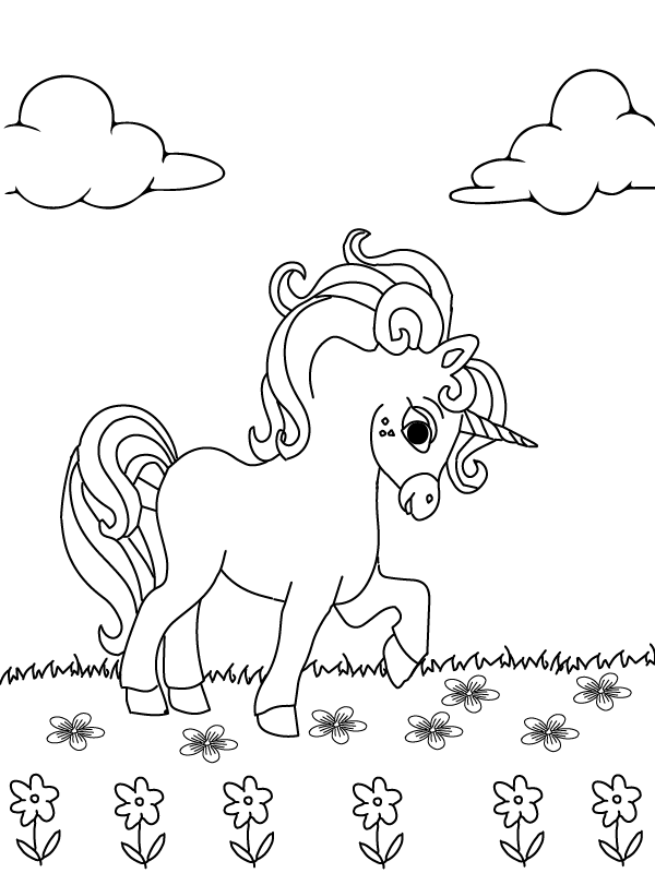 Printable Cute Unicorn Coloring for Serenity