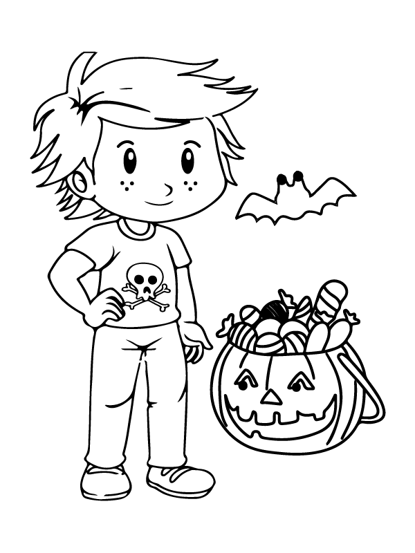 Pumpkin and Boy Preschool Halloween