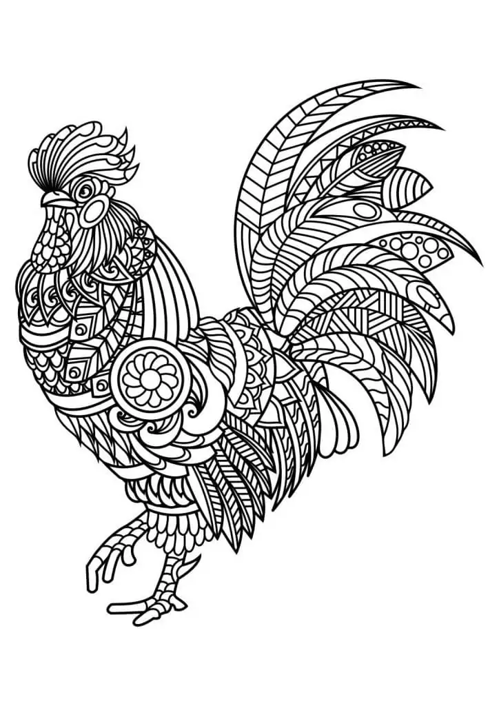 Rooster Animal Mandala
