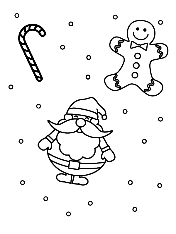 Santa claus, Gingerbread Man and Candy
