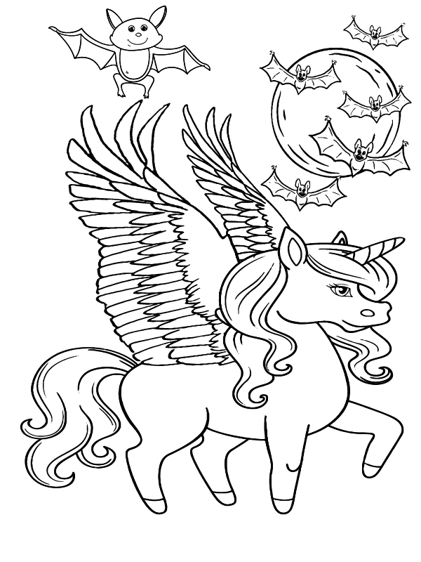 Halloween Unicorn coloring page-16