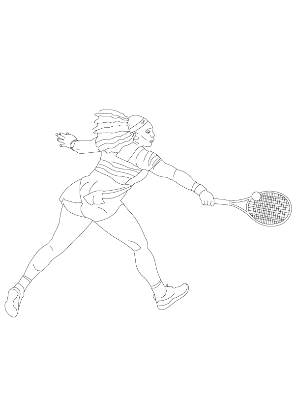 Serena Williams Chasing Tennis Ball