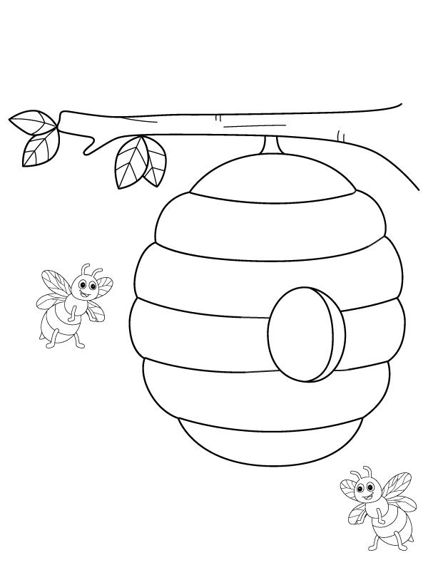 Simple Beehive and Bees
