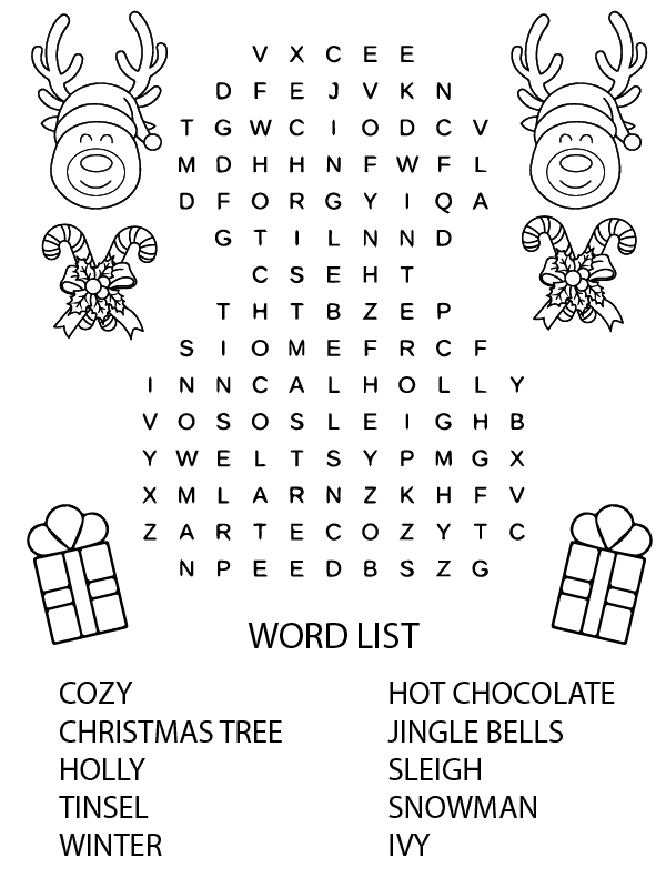 Simple Christmas Word Search