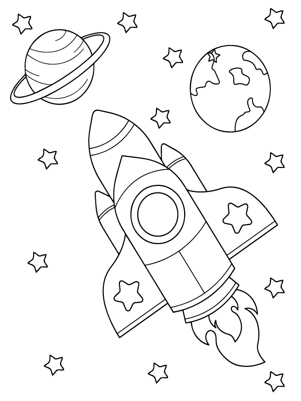 Simple Coloring of Space Shuttle Printable