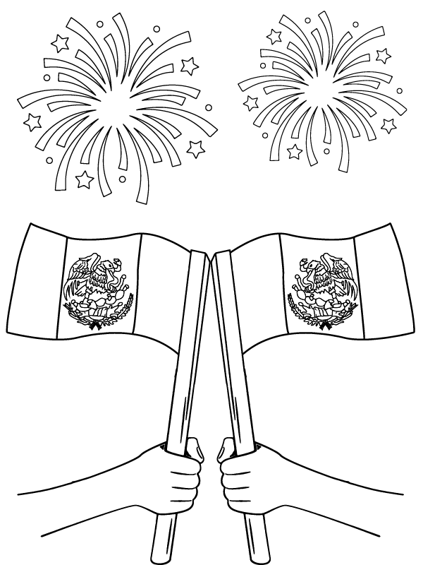Simple Mexican Independence Day Coloring Activity