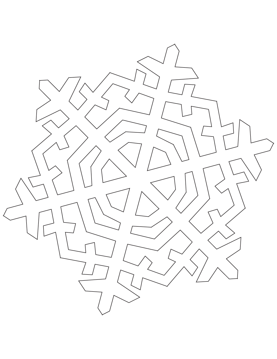 Six Pointed Crystal Snowflake
