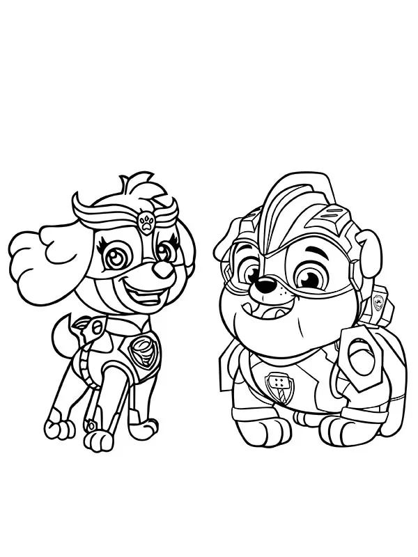 Skye and Rubble from Paw Patrol