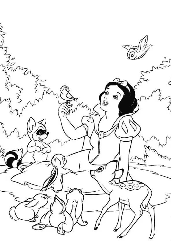 Snow White with Animals