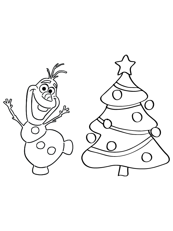 Schneemann und Weihnachtsbaum