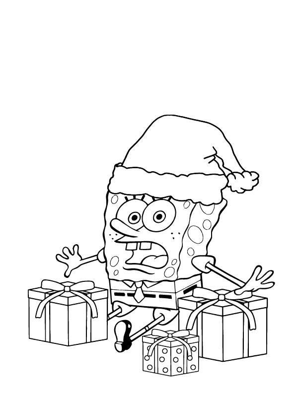 Ideale Spongebob Weihnachts-Malvorlage