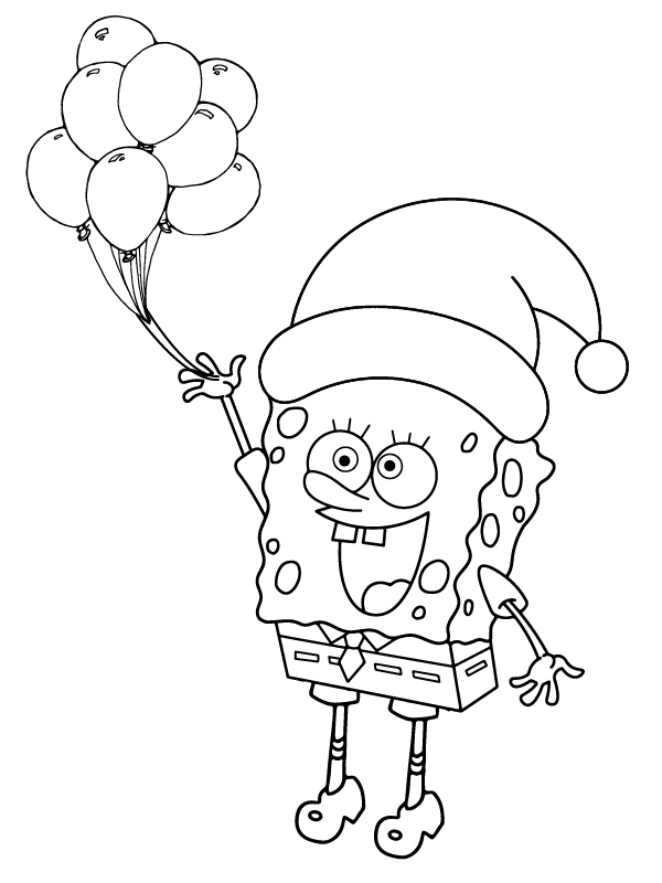 Tasteful Spongebob Christmas coloring page