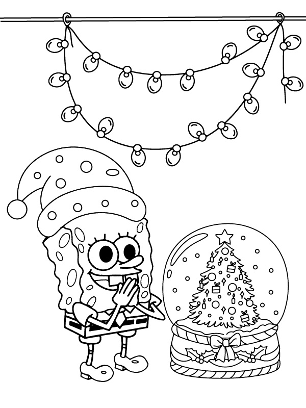 Superior Spongebob Christmas coloring page