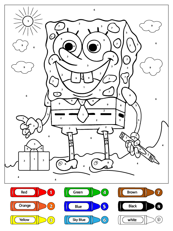 SpongeBob Drawing Coloring by Number
