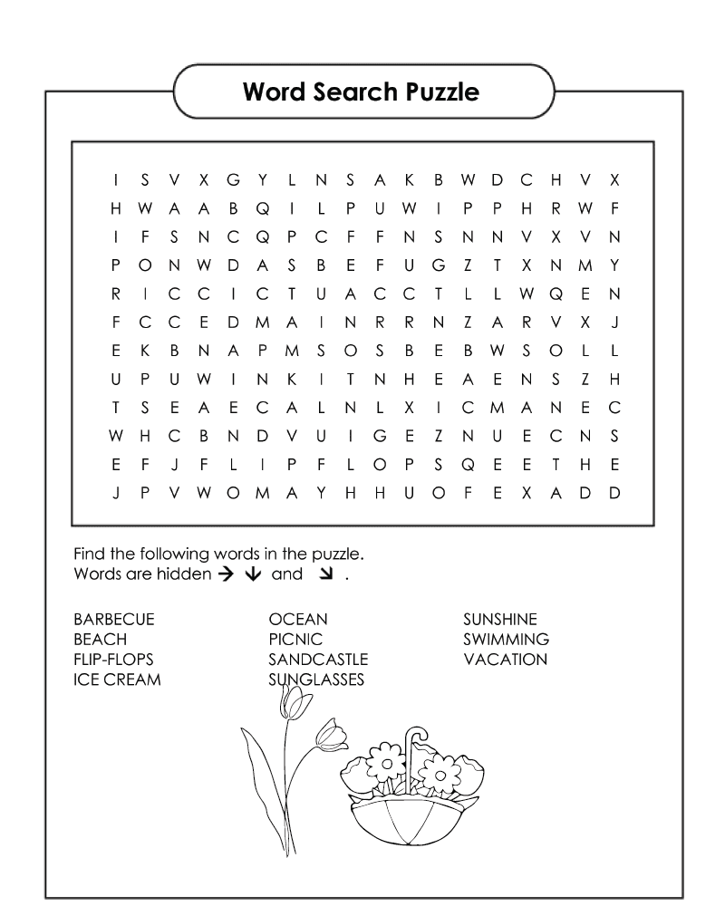 Spring Word Search For Kids