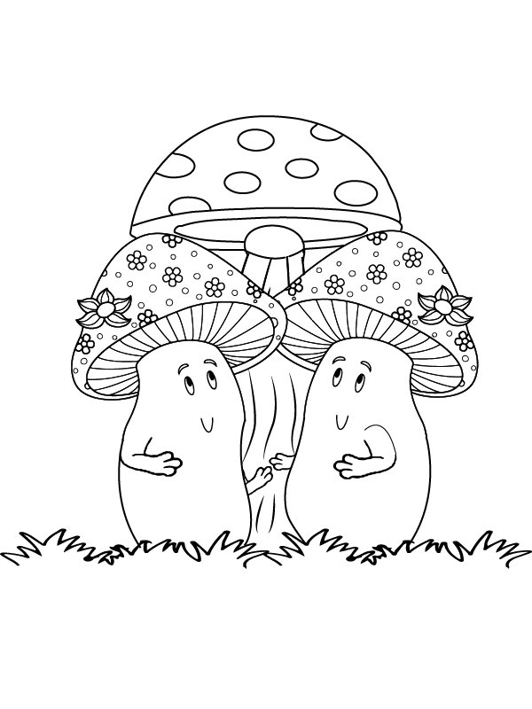 Stress-Free Coloring with Cute Mushrooms