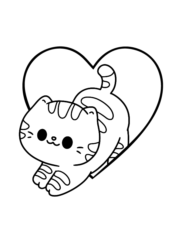 Super Easy Kitten Inside a Heart