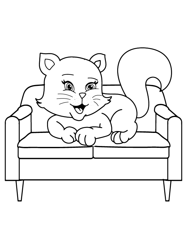 Süße süße Katze auf dem Sofa