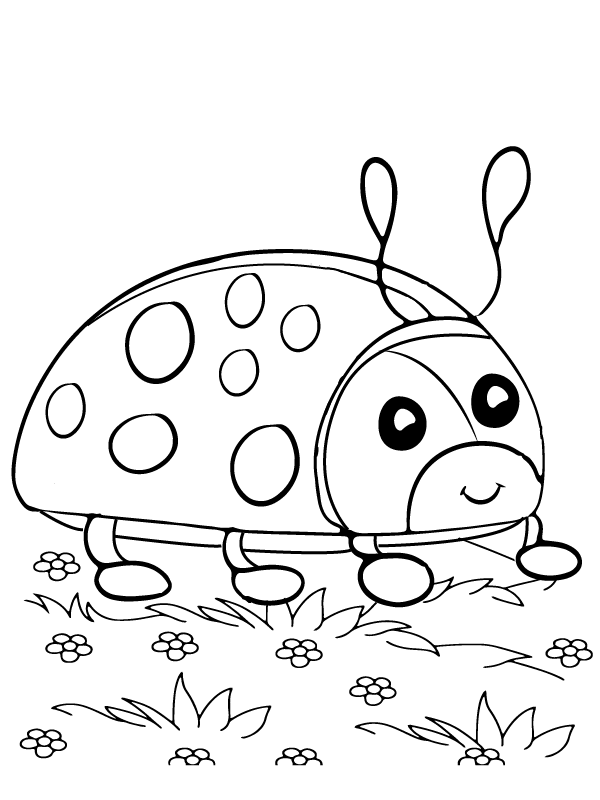 Sweet Ladybug Coloring Page