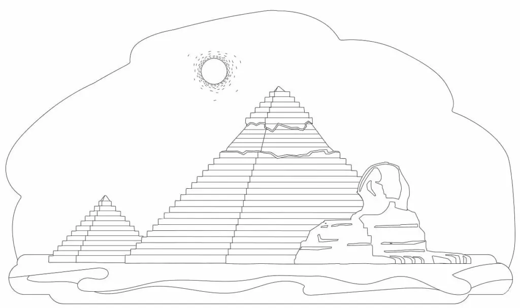 The Great Pyramid of Giza Coloring Page