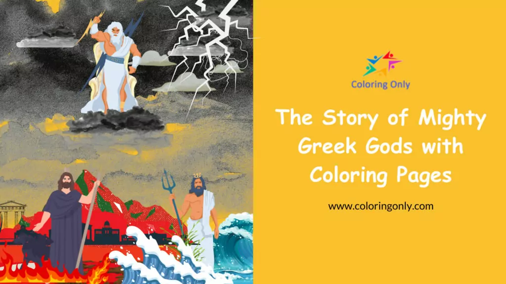 Die Geschichte mächtiger griechischer Götter mit Malvorlagen