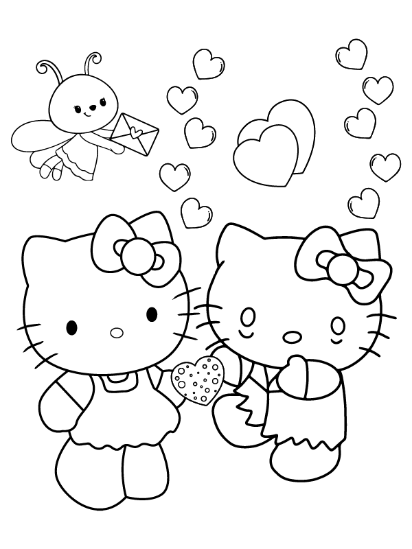 Zwei Hello Kitty Valentinsgrüße