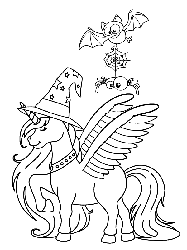 Halloween Unicorn coloring page-01
