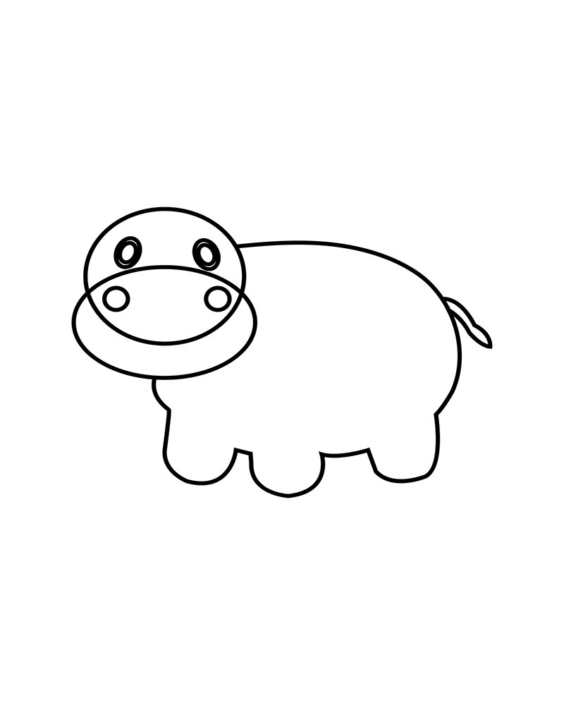 Vector Cartoon Doodle Rhino