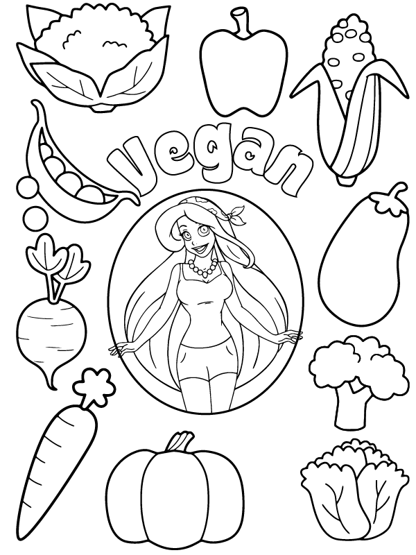Vegan Coloring Sheet for Kids