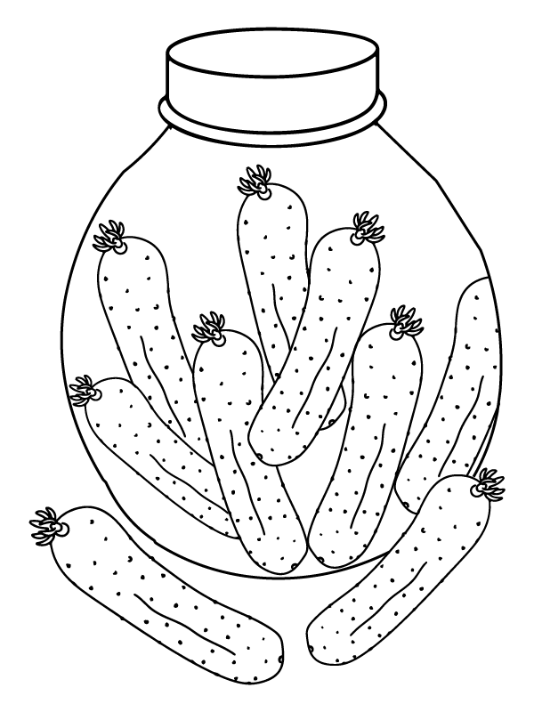 Vinegar Pickle Jar Illustration