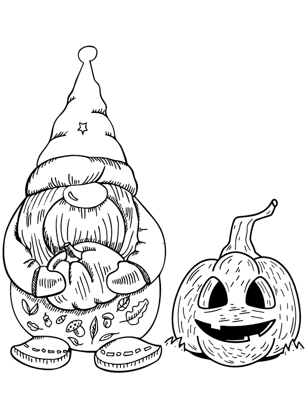 Vintage Halloween and Gnome