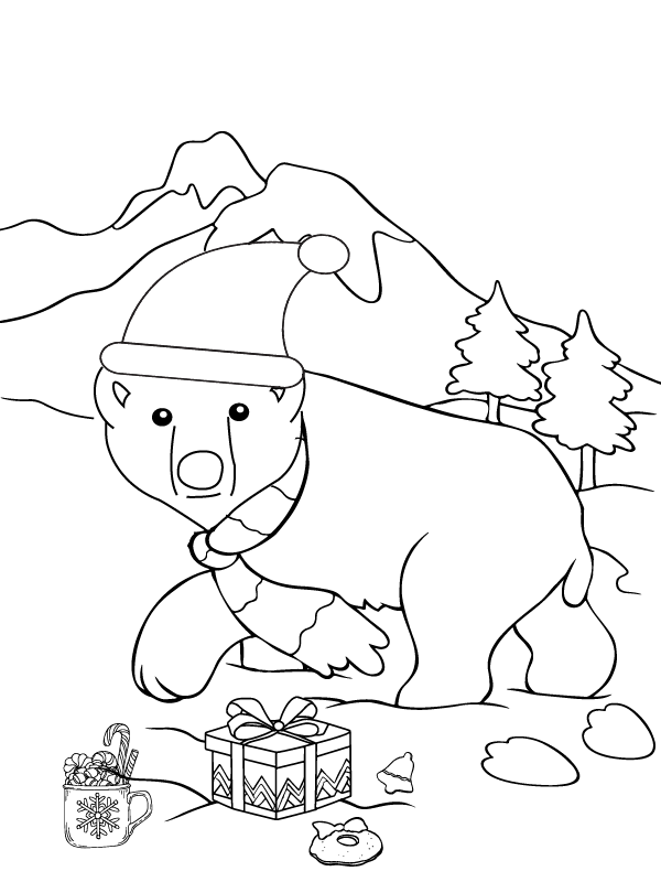 Wandernder Weihnachts-Eisbär
