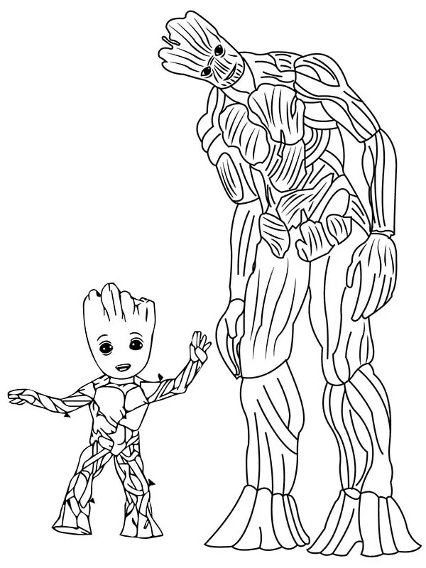 Wise Old Groot with Baby Groot