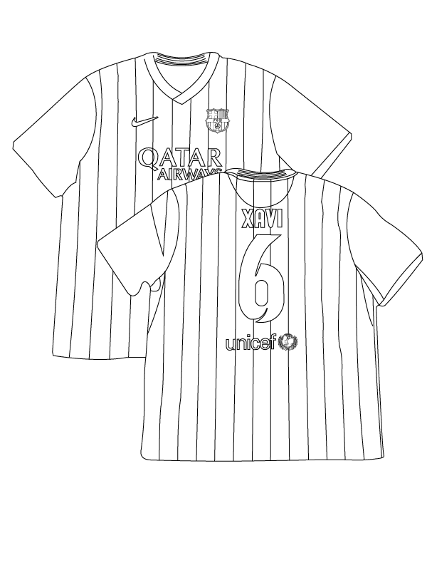 Xavi’s Jersey with Number 6