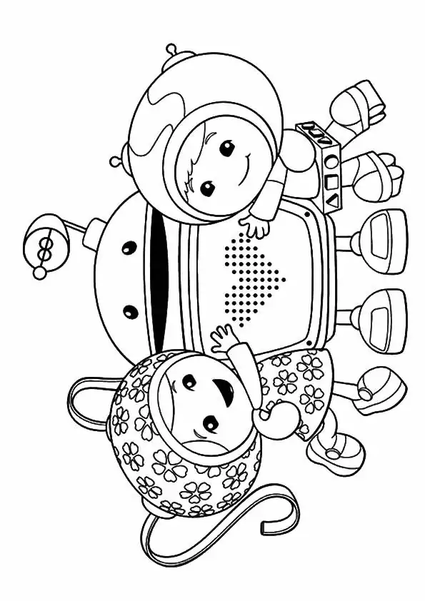 Happy Geo and Bot - Coloring Pages