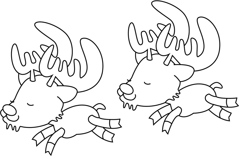 Cartoon Reindeer Running Coloring Page - Free Printable Coloring Pages ...