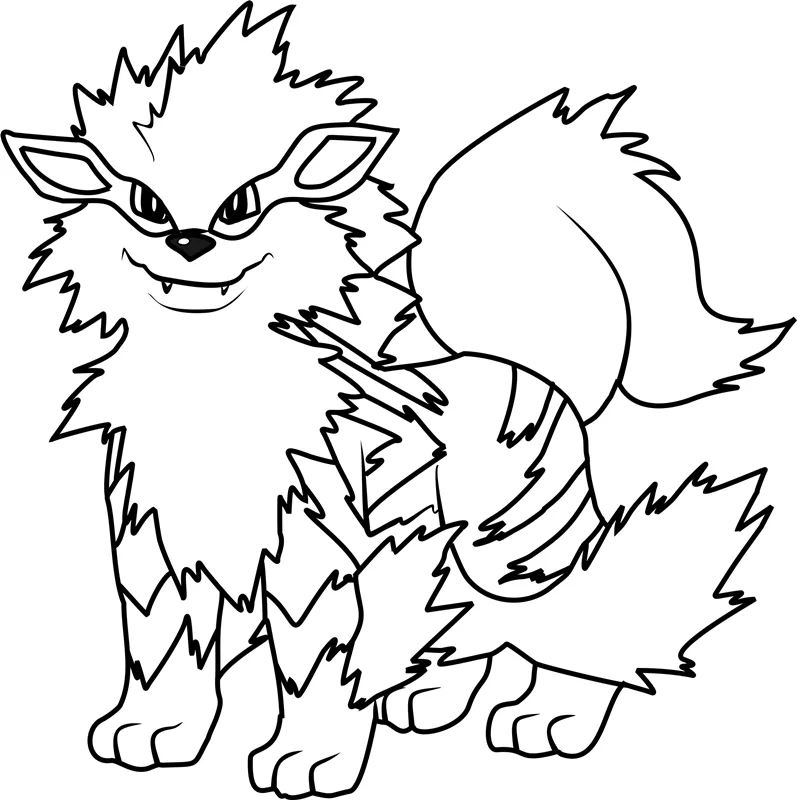 Pignite Pokemon Smiling Coloring Page - Free Printable Coloring Pages ...