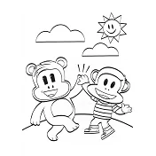 Worry Bear And Julius High Five Coloring Page - Free Printable Coloring ...