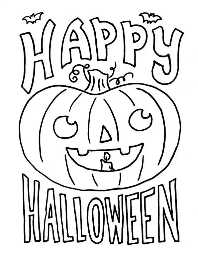 Cute Halloween Coloring Page