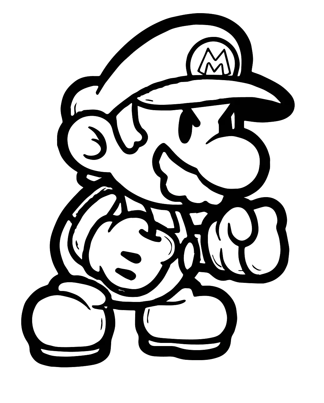 Mario Kickboxen Coloring Page - Free Printable Coloring Pages for Kids