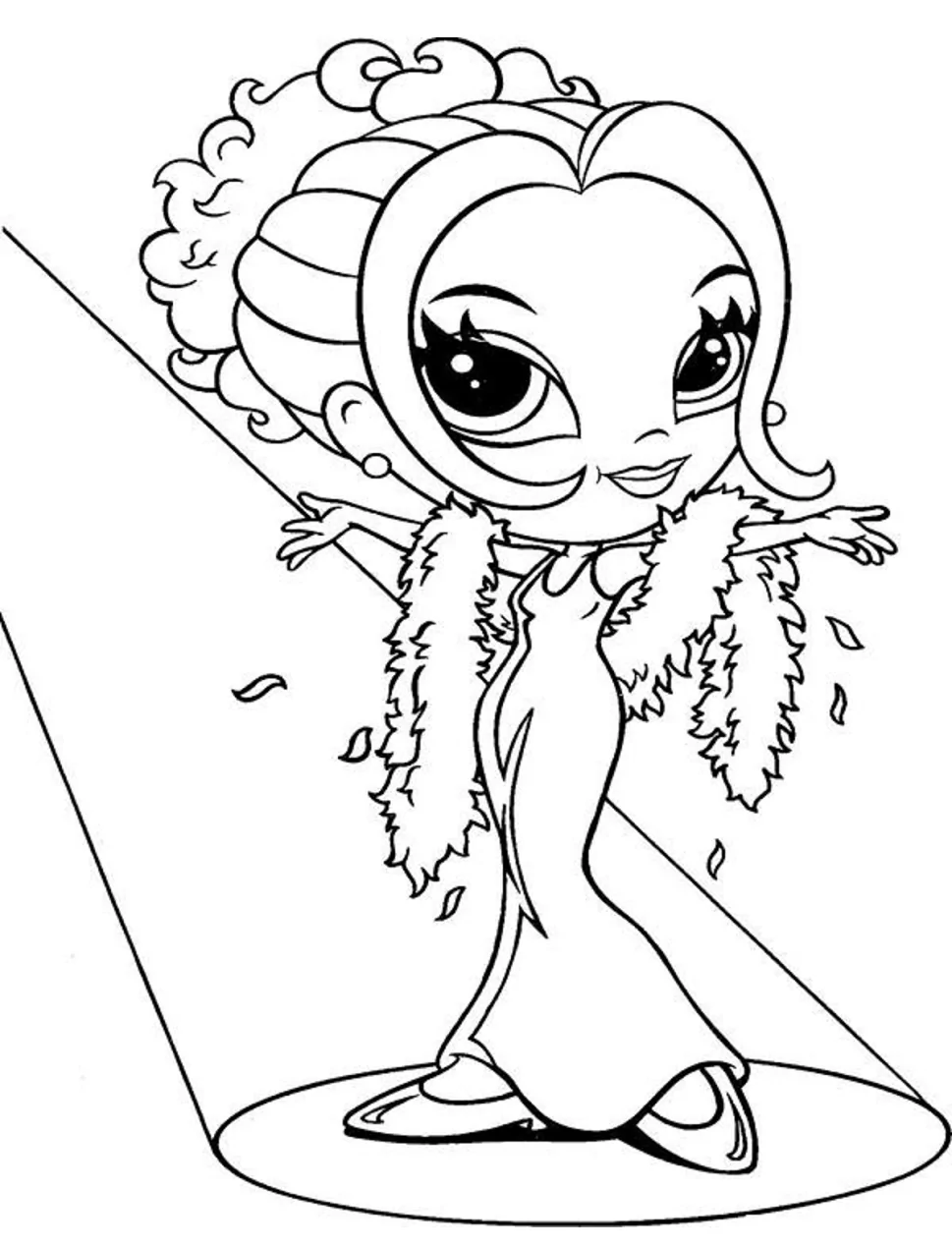Beautiful Glamour Girl Coloring Page - Free Printable Coloring Pages ...