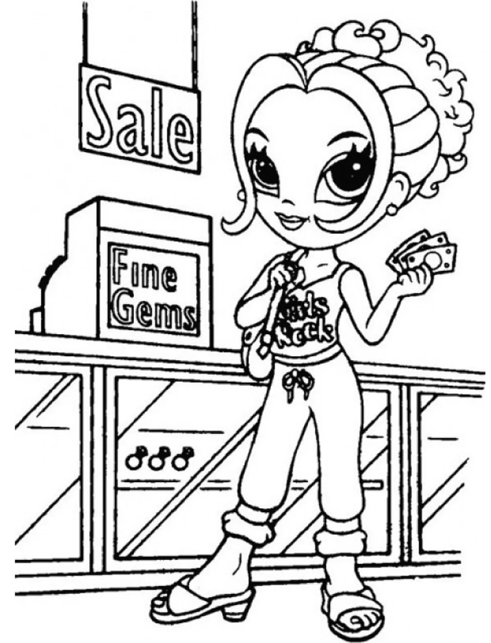 Glamour Girl Coloring Page