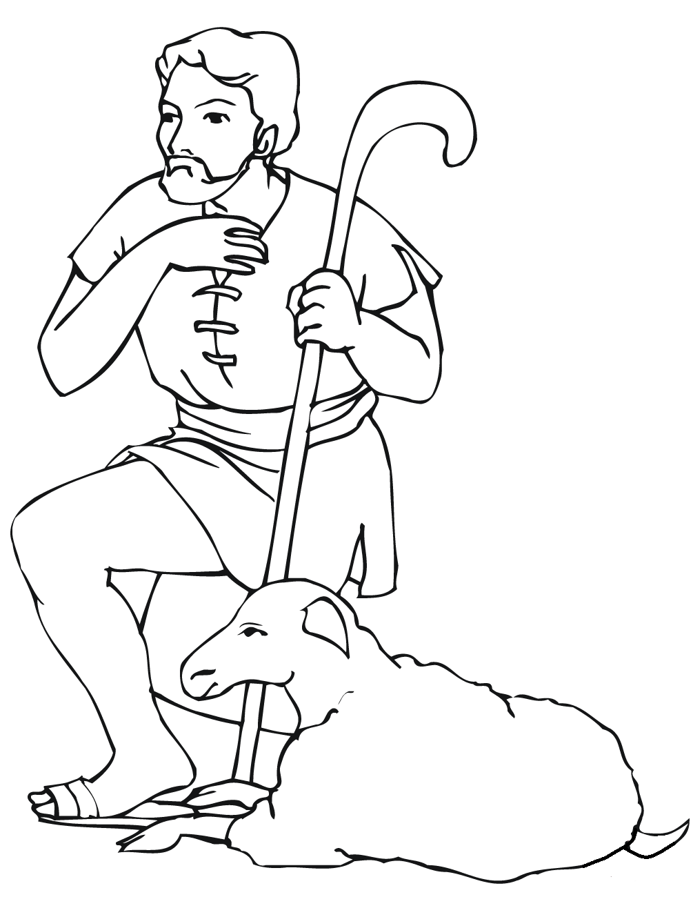 Nativity Shepard Coloring Page - Free Printable Coloring Pages For Kids