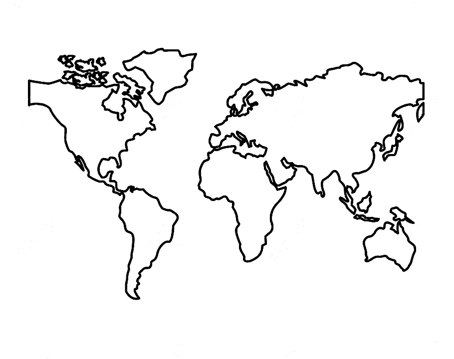 Printable World Map - Coloring Pages
