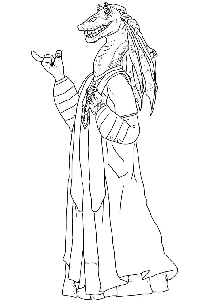 Jar Jar Binks Coloring Page - Free Printable Coloring Pages for Kids