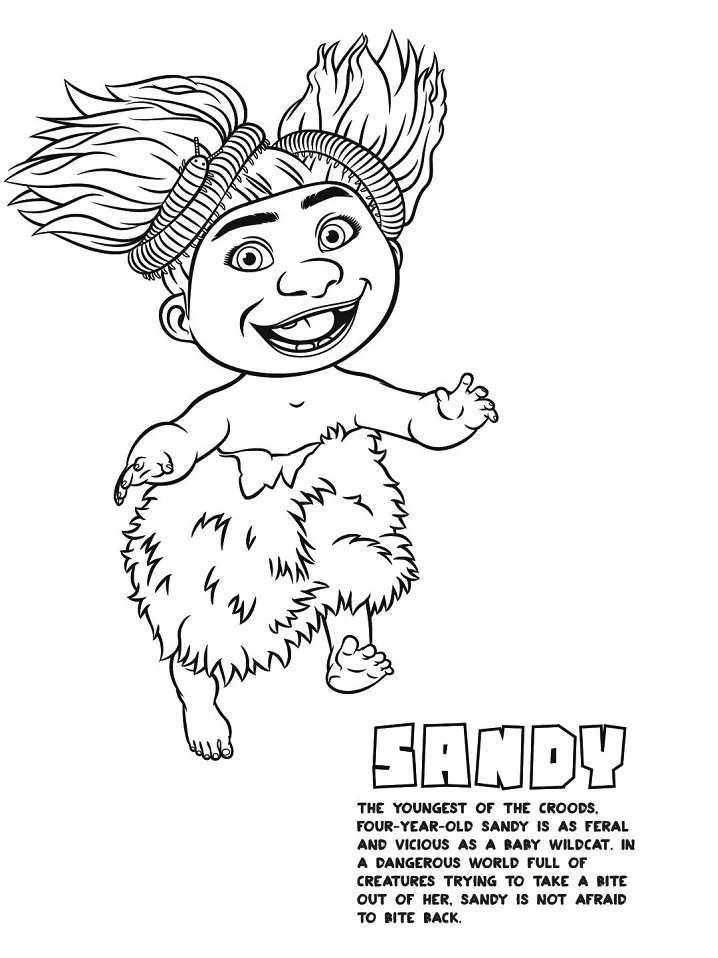 thunk crood coloring page in black and white the croods