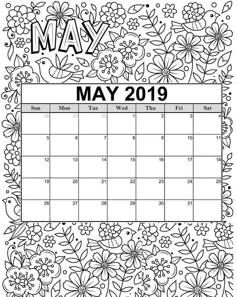 2019 Kalender Mai