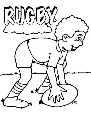 A Boy is Playing Rugby