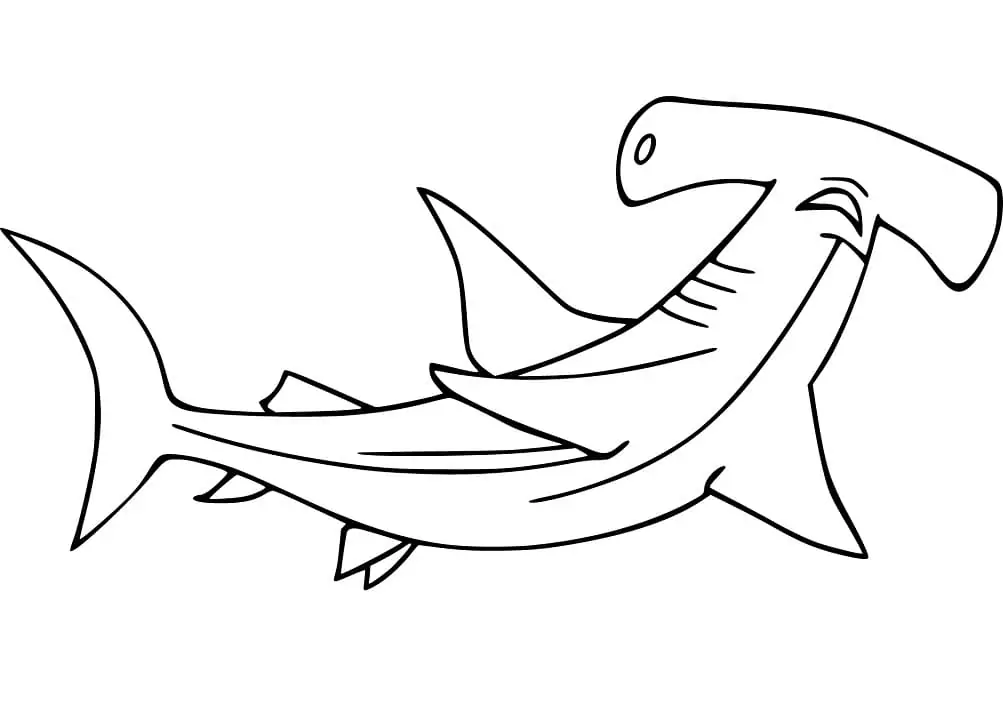 Funny Hammerhead Shark Coloring Page - Free Printable Coloring Pages ...